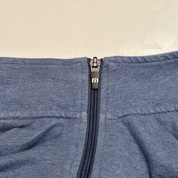 Travis Mathew Quarter 1/4 Zip Pullover Men’s Med Blue Long Sleeve Pockets - Picture 9 of 13